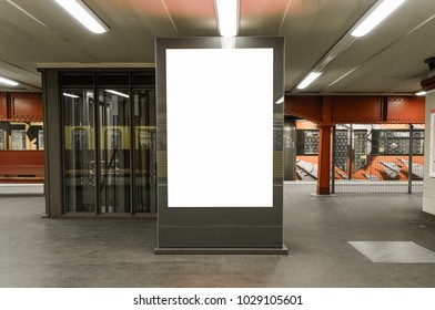 Digital Billboard On A Subway Underground Station