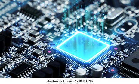 Digital binary data on microchip with glow circuit board background, Motion graphic.
 - Powered by Shutterstock - Get 15% off with code: PIKWIZARD15