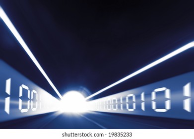 digital blue tunnel