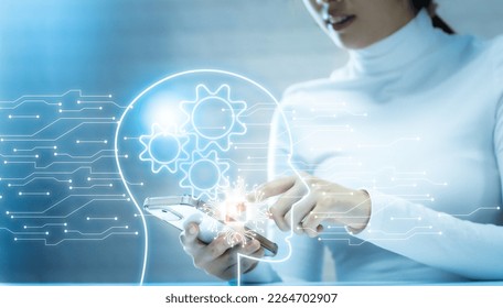 Digital Brain Artificial intelligence AI machine learning technology Business Technology Internet Network Concept.