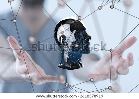 Digital Brain: Networked Human Mind Concept