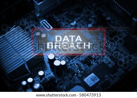 Digital Business and Technology concept, Virtual screen showing DATA BREACH. Foto d'archivio © 
