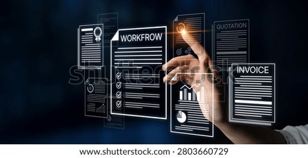 Digital Business Workflow Management with Documents, Quotation, Invoice, and Data Analytics on a Virtual Screen
