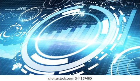Digital button with forex chart. Fund management concept