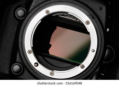 Digital Camera Full Frame Sensor And Lens Mount Close-up