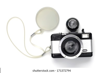 Digital camera isolated on white background 
