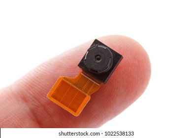 Digital camera lens part. Spy mini equipment of modern nano technologies.