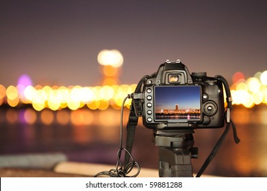 Digital camera the night view of city