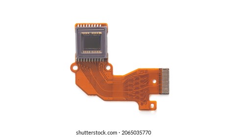 Digital Camera Sensor Or CCD(Charge Coupled Device ) Isolated On White Background.