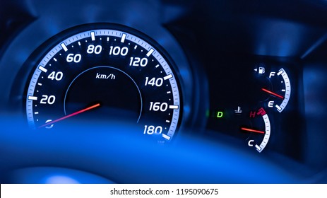 Digital Car Dashboard Speedometer Stock Photo (Edit Now) 1195090675