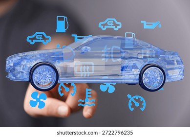 Digital Car Diagnostics: Interactive 3D Model with Key Indicators