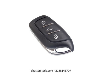 Digital Car Key Remote Control With Unlockable And Lockable Buttons Is Isolated On White Background.