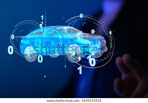 digital car\
technology smart in virtual\
room