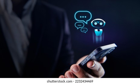 digital chatbot are assistant conversation for provide access to data growth of business in online network. The concept of online support and setting up operational support - Shutterstock ID 2232434469