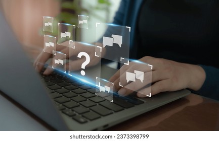 Digital chatting artificial intelligence chatbot. Chatbot, robot application, conversation assistant concept. AI services, Robot application, global connecting. Human feedback learning technology.