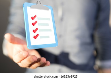 Digital Checklist Or Todo-list Displayed 
