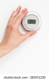 Digital Climate Thermostat Controlling By Hand