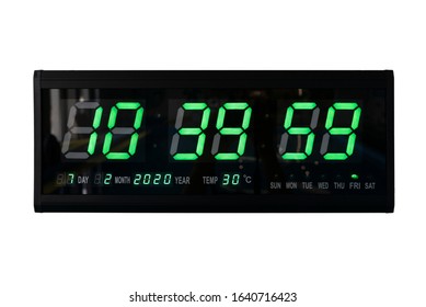 Digital clock hanging on the wall