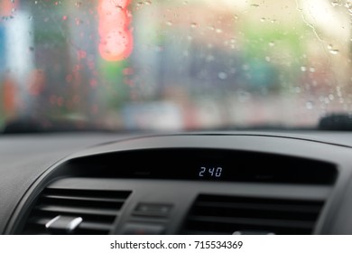 Digital Clock Inside A Car