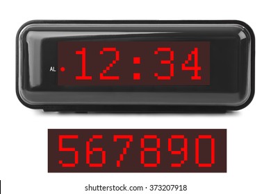 Digital clock isolated on white background