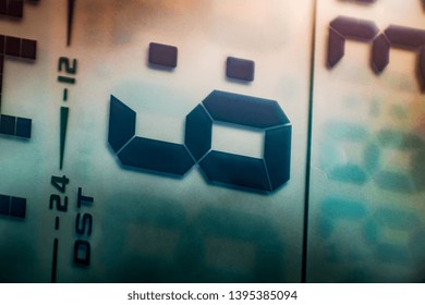 digital clock lcd macro view
