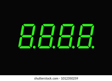 Digital clock or digital meter (counter) isolated on black background