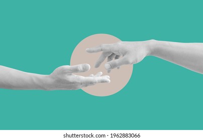 Digital Collage Modern Art Helping Hand Stock Photo 1962883066 ...