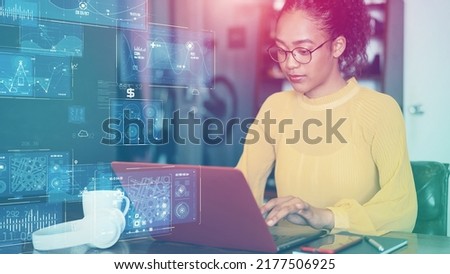 Digital communication network concept. Programming. Digital transformation.