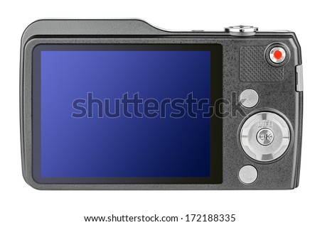 Digital compact camera isolated on white with clipping path