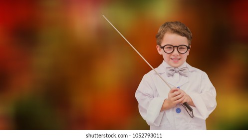 Digital Composite Of Happy Boy Holding Stick