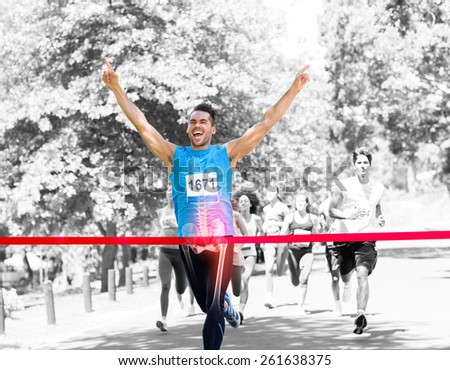 Digital composite of Highlighted bones of race winner