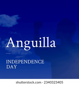 Digital composite image of anguilla independence day text over silhouette man and blue sky. multiple exposure, patriotism and identity concept. - Powered by Shutterstock