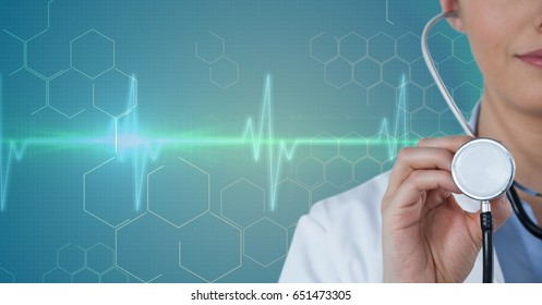 Digital composite of Composite image of doctor in 3d - Shutterstock ID 651473305