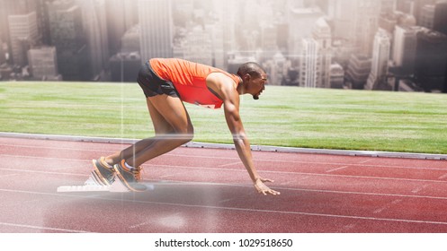 Digital composite of Composite image of man at sport - Powered by Shutterstock