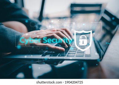 Digital Composite Image Of user Using Laptop With, cyber security concept, data protection and secured internet access, cybersecurity