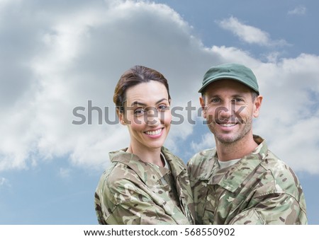Digital composite of loving couple on graphic background