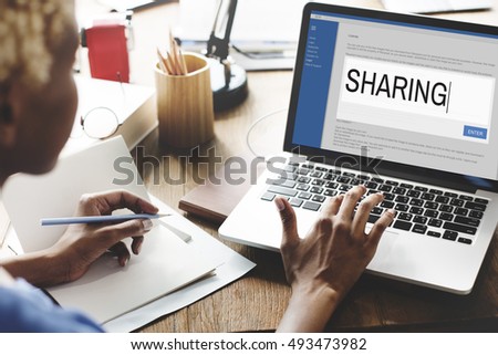 Digital Content Sharing Connect Website Searchbar Concept