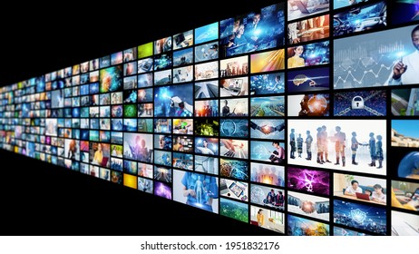 Digital contents concept. Social networking service. Streaming video. communication network.  - Shutterstock ID 1951832176