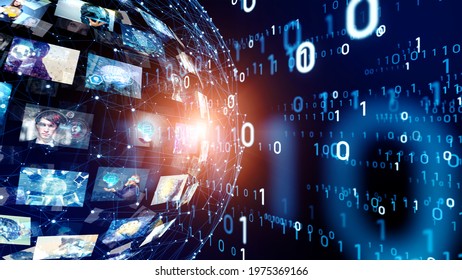 Digital contents concept. Social networking service. Streaming video. NFT. Non-fungible token. - Shutterstock ID 1975369166