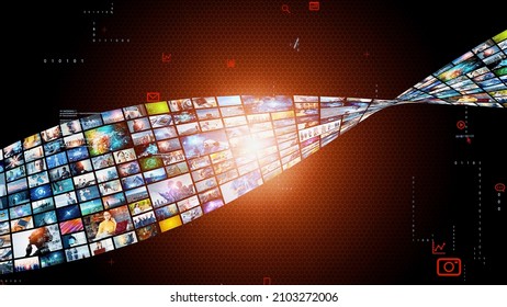 Digital contents concept. Social networking service. Streaming video. communication network.  - Powered by Shutterstock - Get 15% off with code: PIKWIZARD15