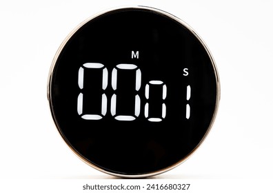 Digital countdown on a stopwatch