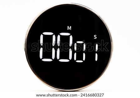 Digital countdown on a stopwatch
