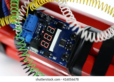 digital countdown timer of a bomb one second before explosion