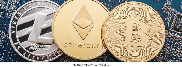 Digital Cryptocurrencys Bitcoin, Ethereum, Litecoin