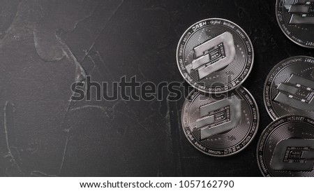 Digital currency physical metal silver dashcoin coin.