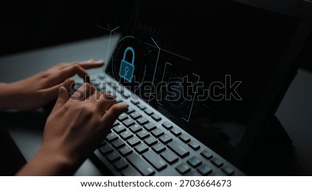 Digital cyber security lock system highlighting data security encryption, cyber password protection, fingerprint ID, cloud storage safety, and cyber security for online access Marrow