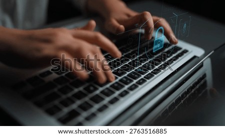 Digital cyber security lock system highlighting data security encryption, cyber password protection, fingerprint ID, cloud storage safety, and cyber security for online access Marrow