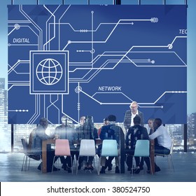 Digital Data Computer Technology Electronic Concept