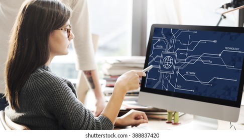 Digital Data Computer Technology Electronic Concept