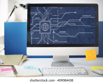 Digital Data Computer Technology Electronic Concept